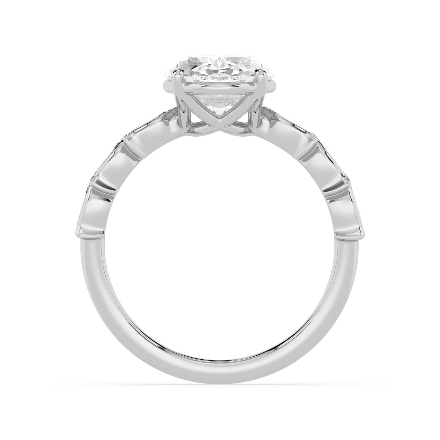 Bellezza Oval Engagement Ring - white gold - side/angle view