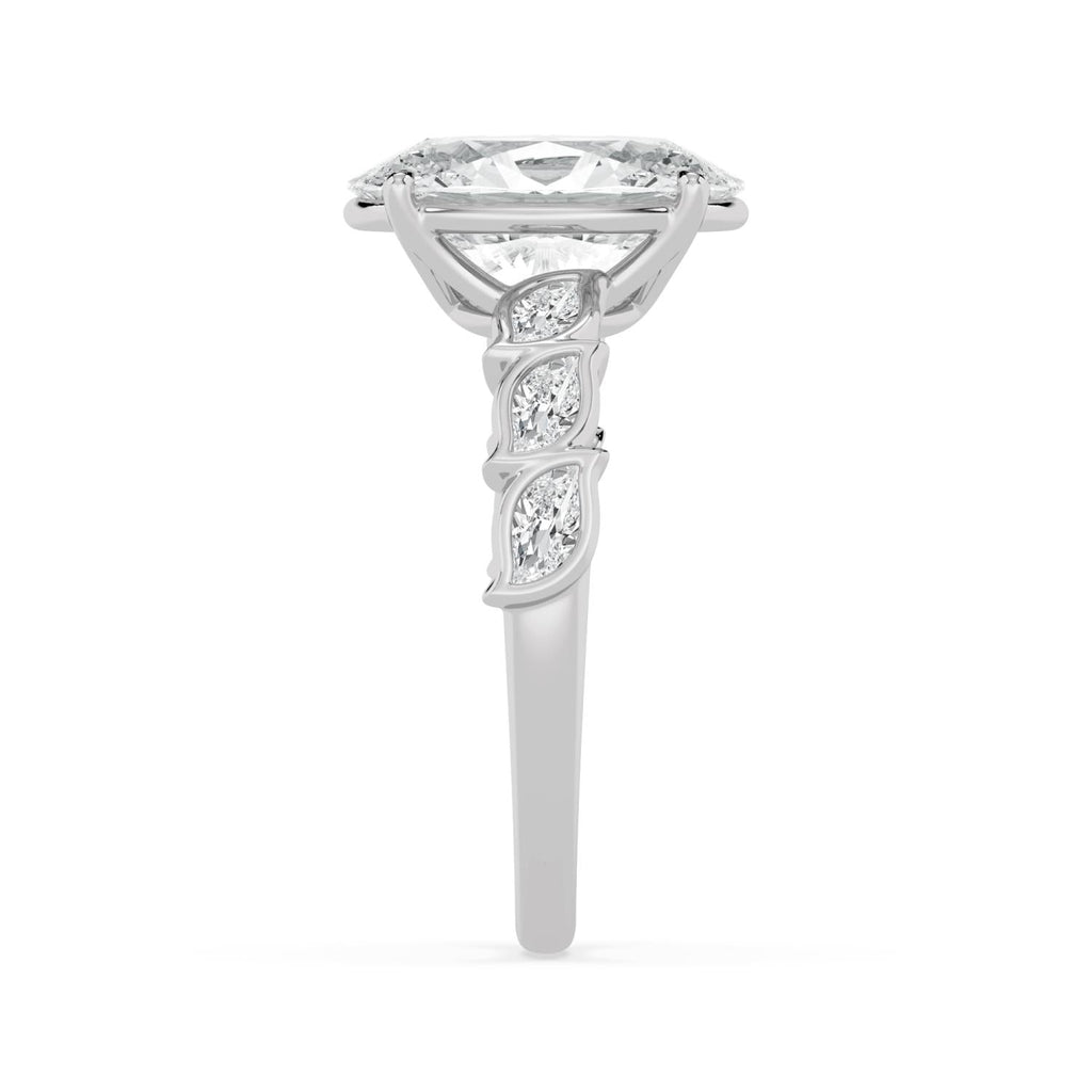3.62ct Oval Lab Diamond Engagement Ring - white gold product image 4