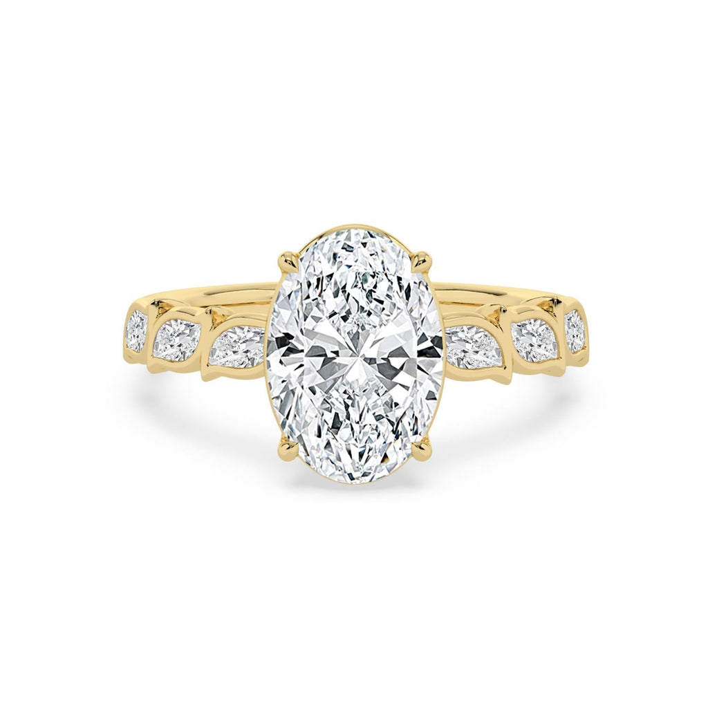 3.62ct Oval Lab Diamond Engagement Ring in Yellow Gold - product image 1