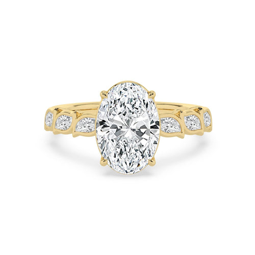 3.62ct Oval Lab Diamond Engagement Ring in Yellow Gold - product image 1