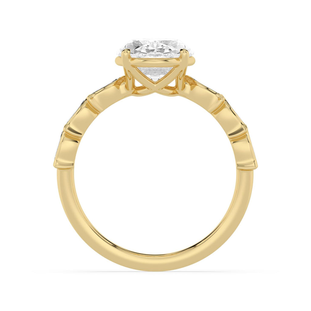 Bellezza Oval Engagement Ring - yellow gold - side/angle view