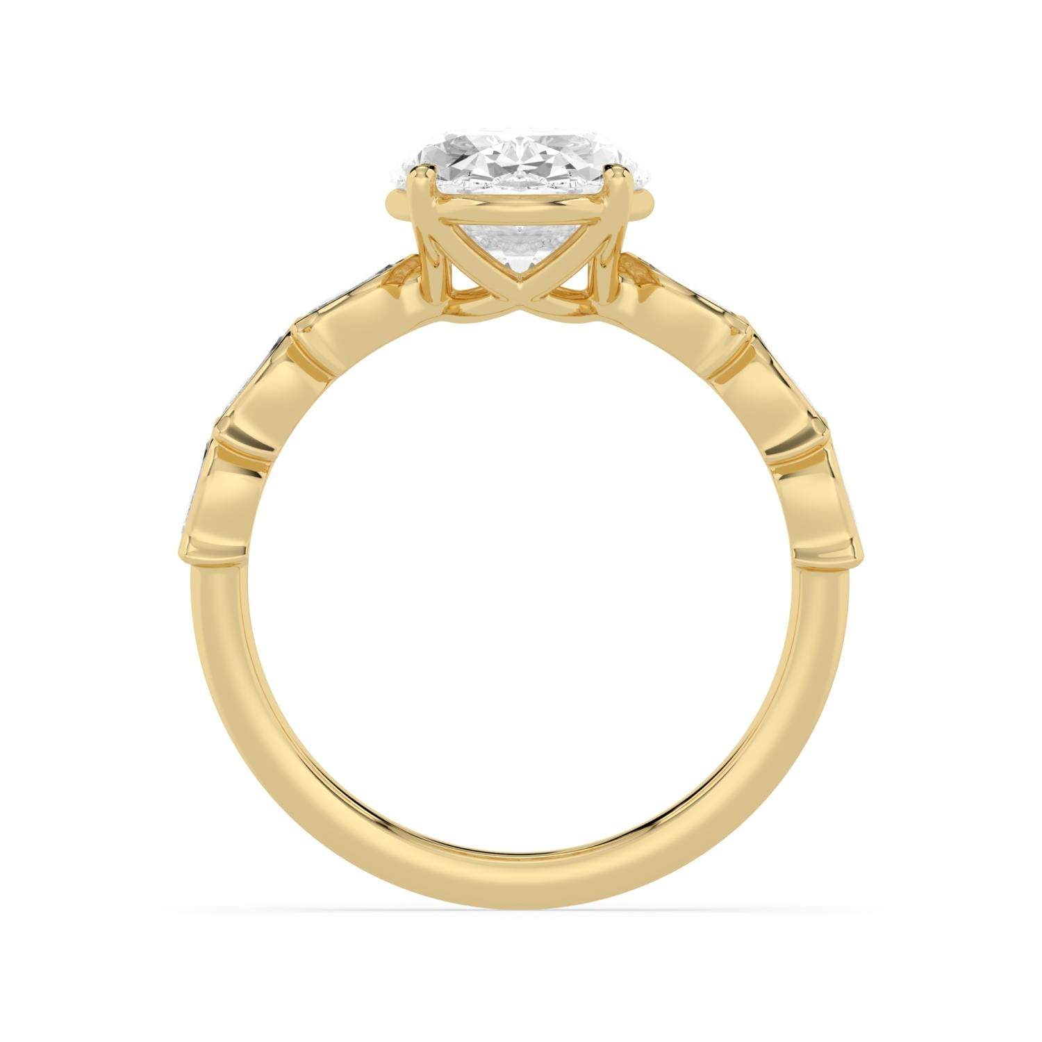Bellezza Oval Engagement Ring - yellow gold - side/angle view