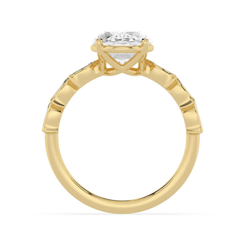 Bellezza Oval Engagement Ring - yellow gold - side/angle view