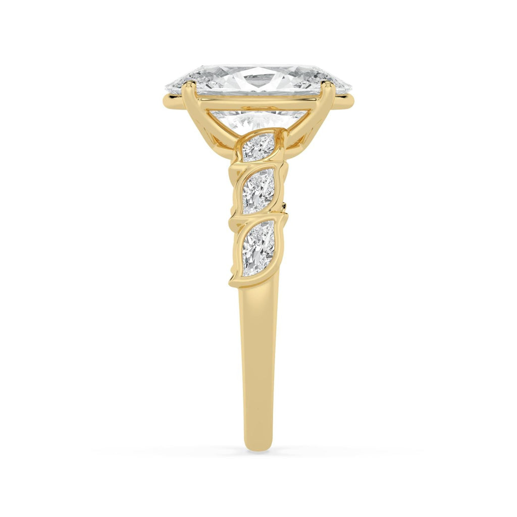 3.62ct Oval Lab Diamond Engagement Ring - yellow gold product image 4