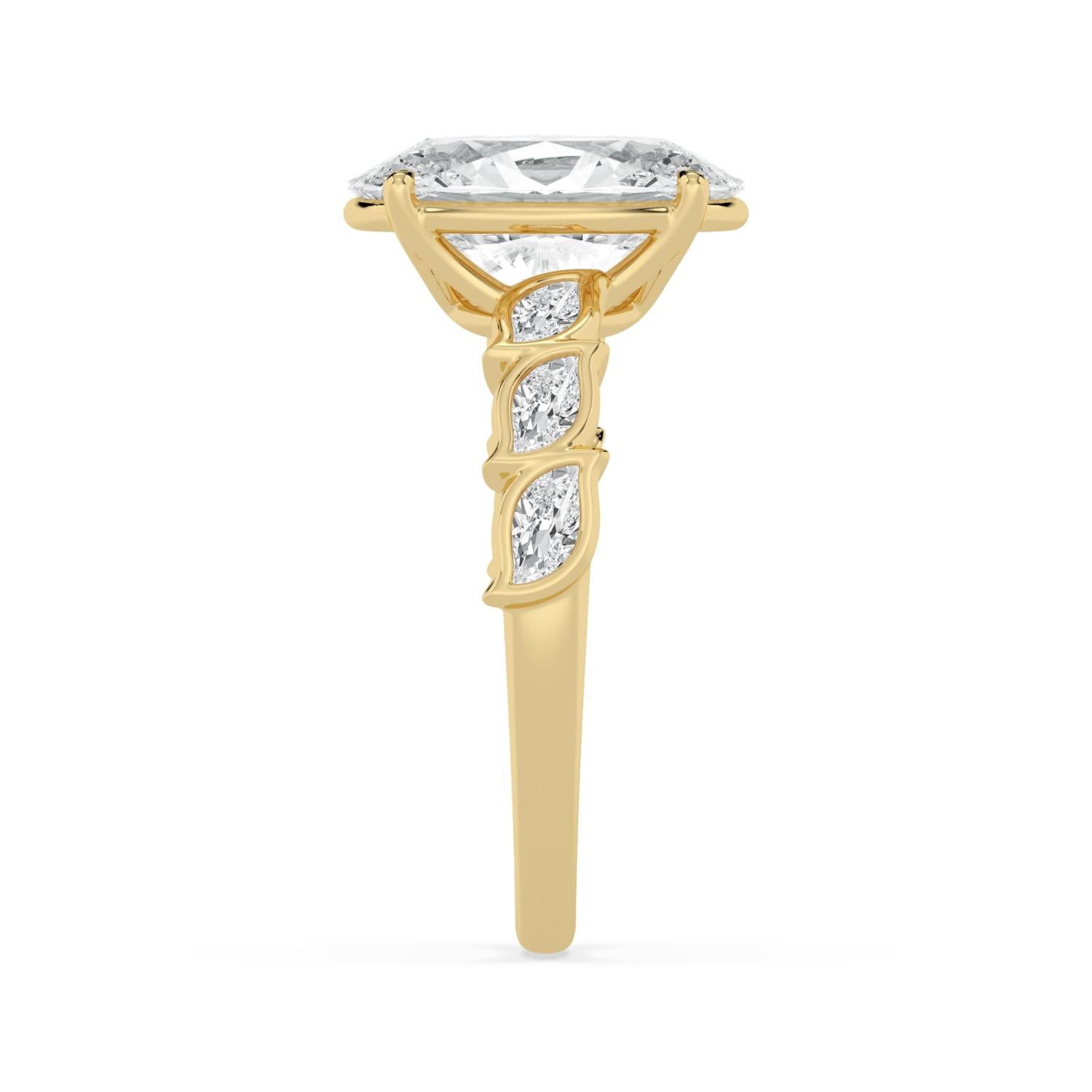 3.62ct Oval Lab Diamond Engagement Ring - yellow gold product image 4