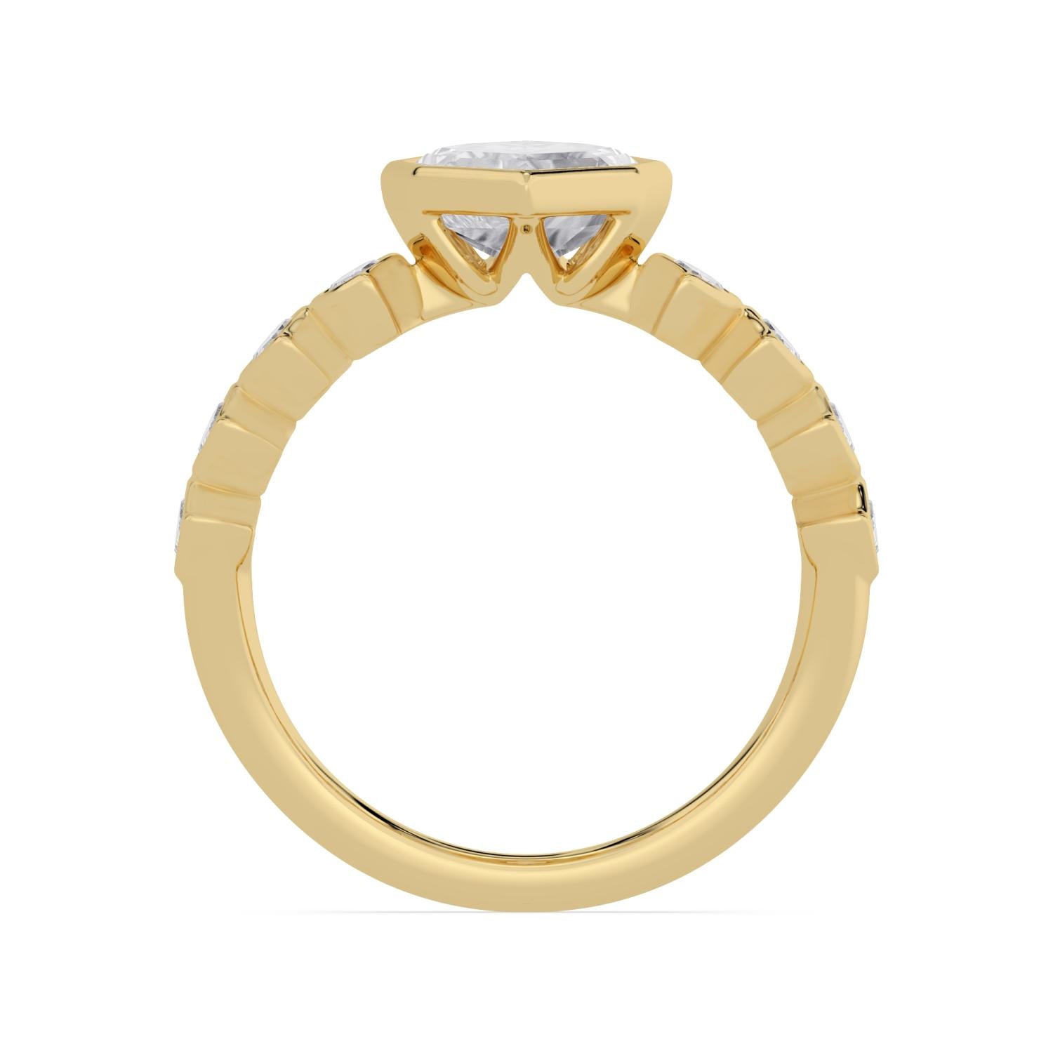 Scala Step Cut Marquise Engagement Ring - yellow gold - side/angle view