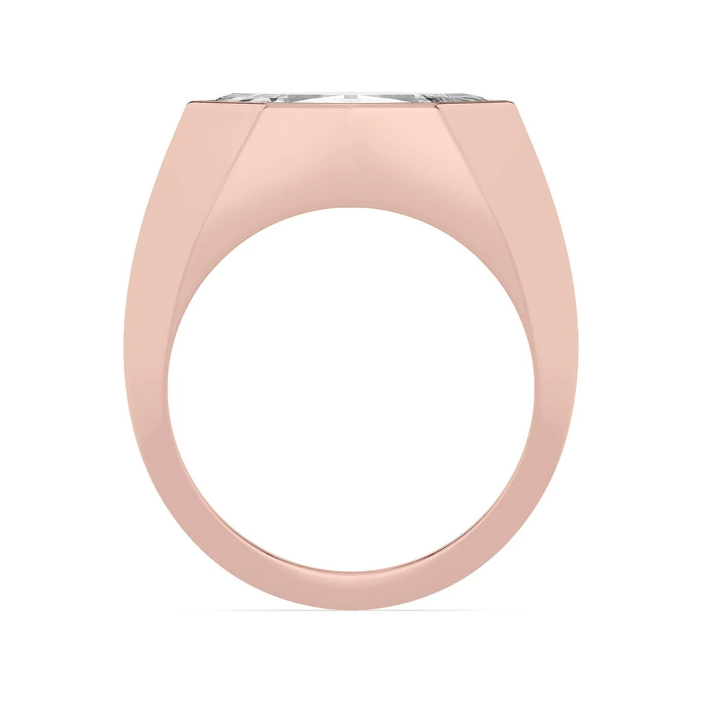 Noir Marquise Signet Ring - rose gold - alternate side view - SJER00066SMQ-R-3