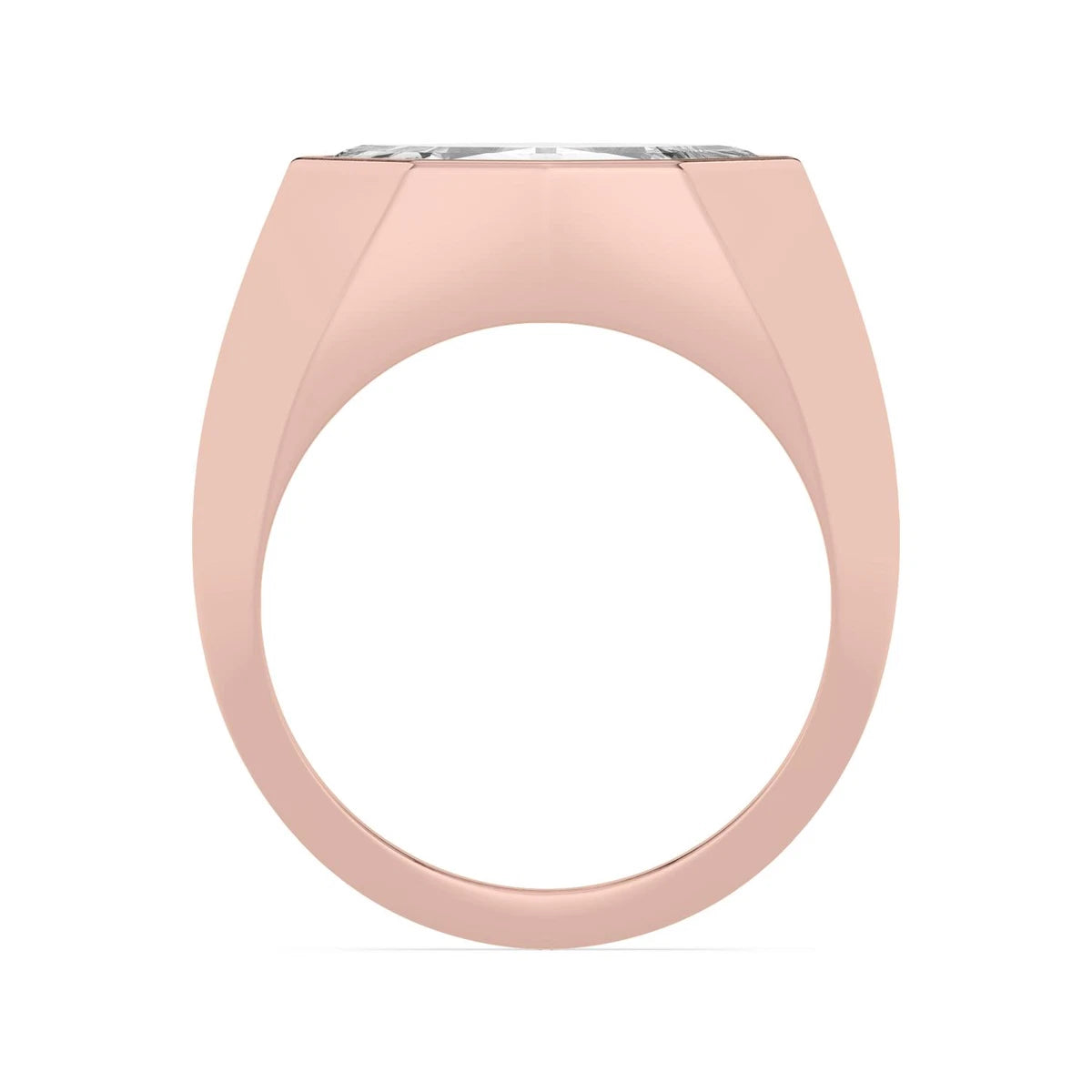 Noir Marquise Signet Ring - rose gold - alternate side view - SJER00066SMQ-R-3