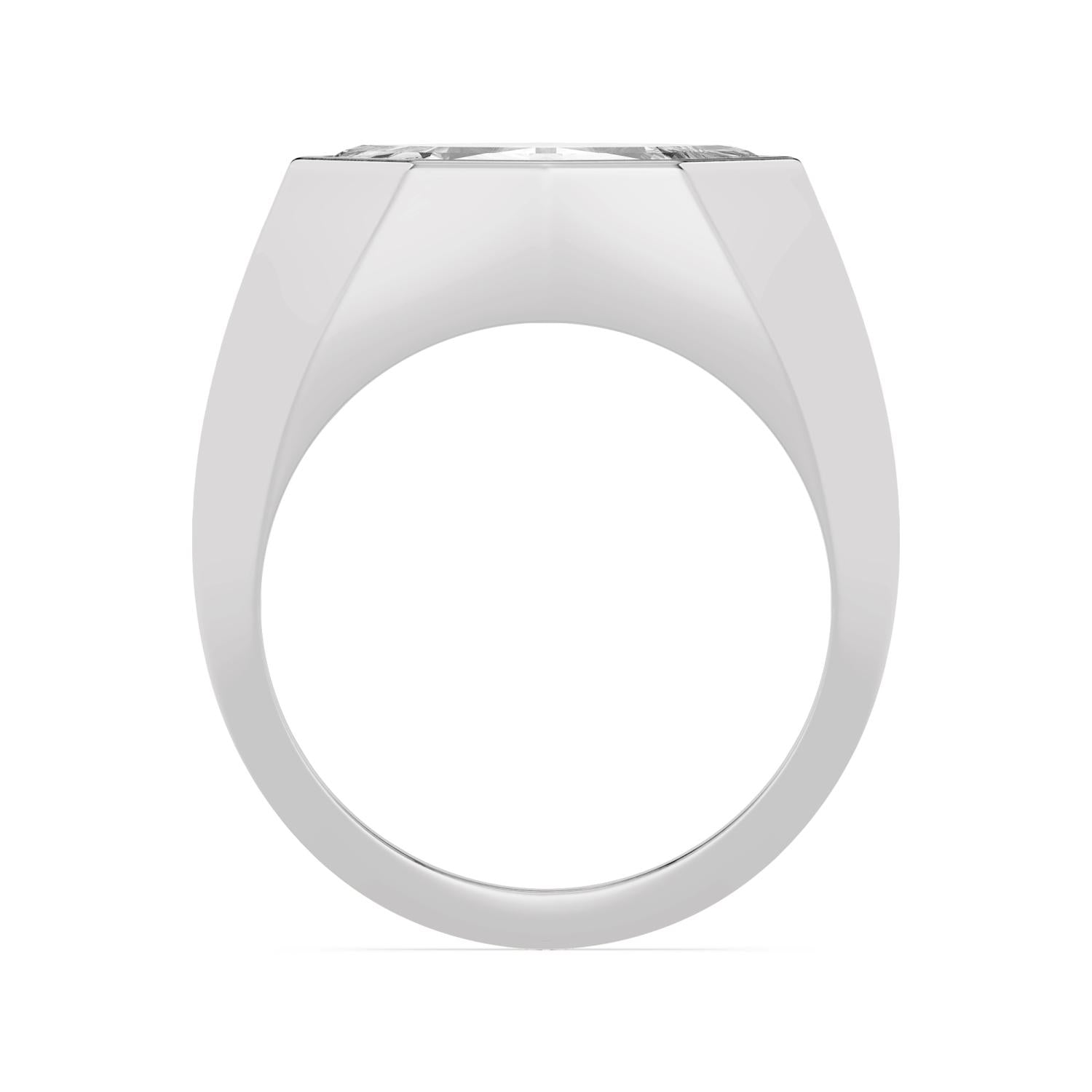 Noir Marquise Signet Ring - white gold - side/angle view