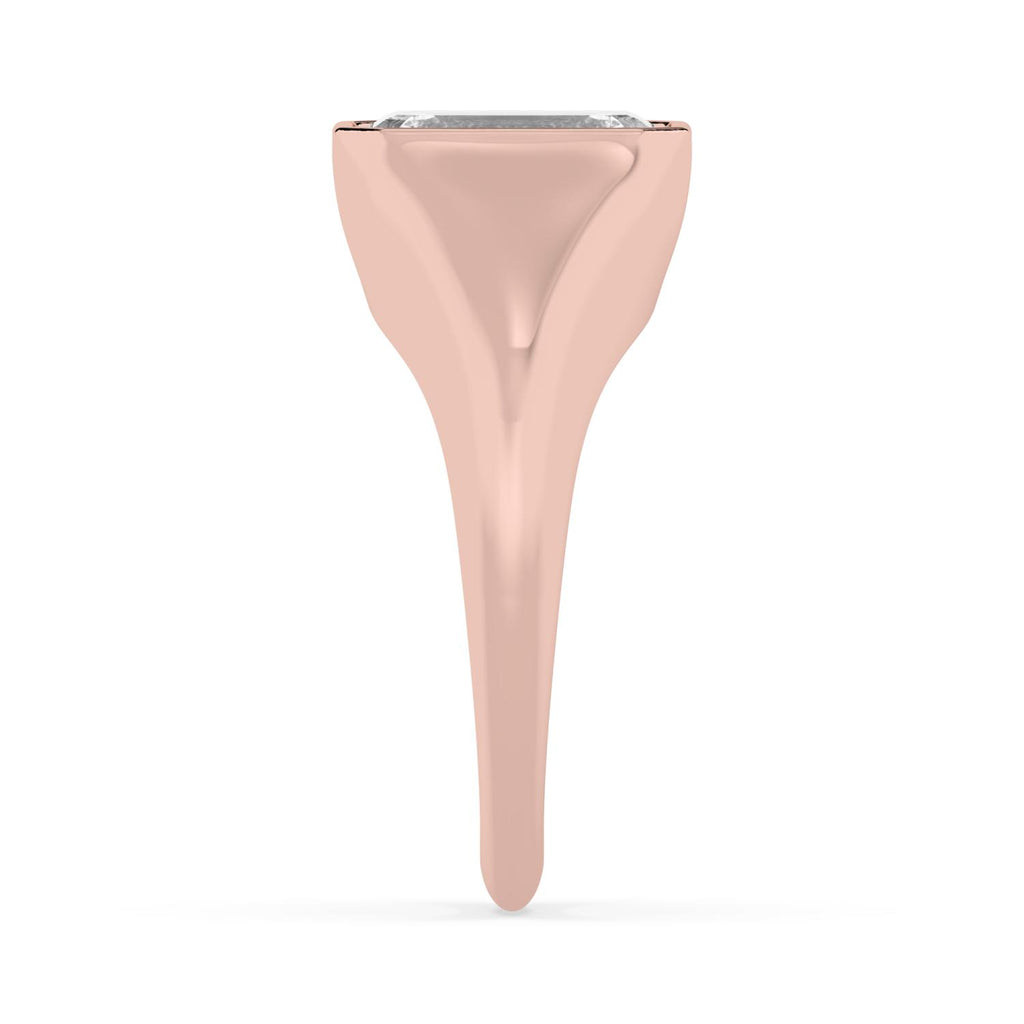 Bezel Lab Diamond Signet Ring - rose gold product image 4