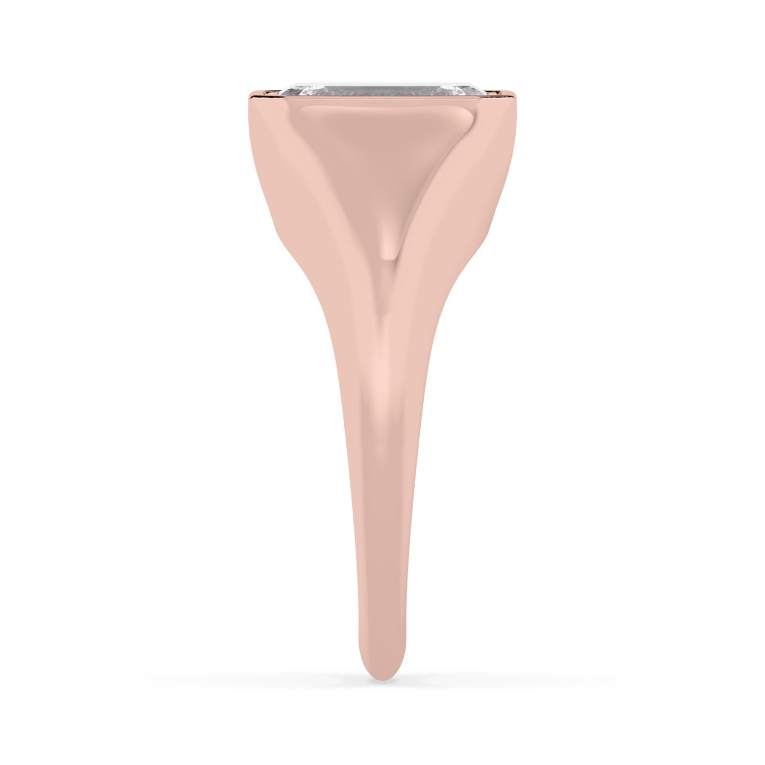 Bezel Lab Diamond Signet Ring - rose gold product image 4