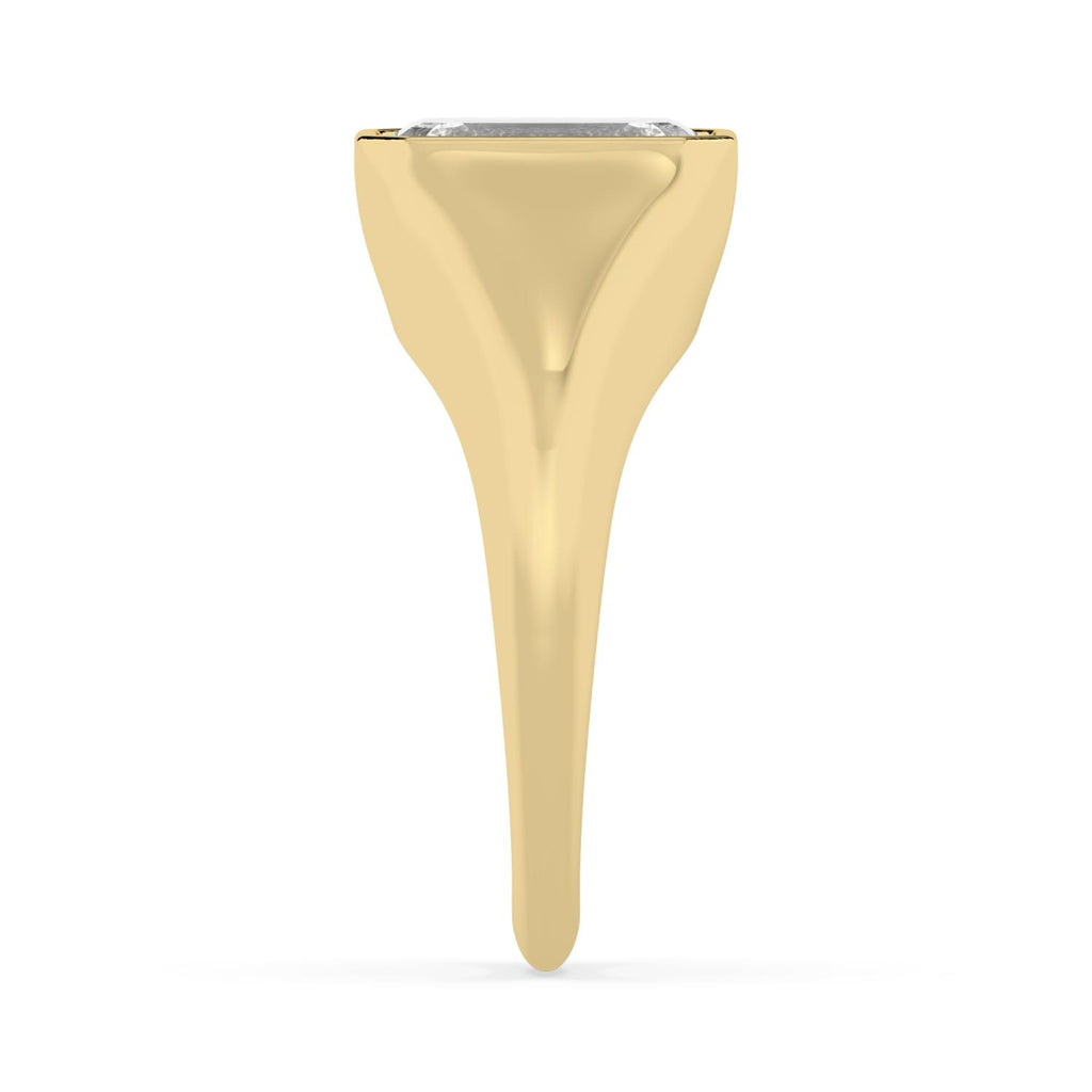 Bezel Lab Diamond Signet Ring - yellow gold product image 4
