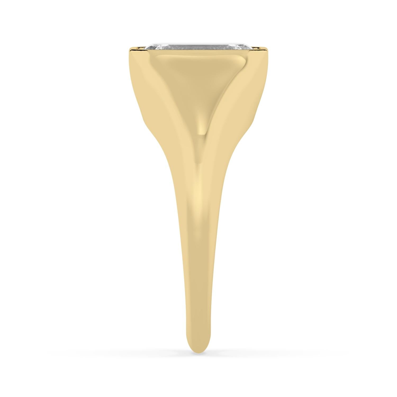 Bezel Lab Diamond Signet Ring - yellow gold product image 4