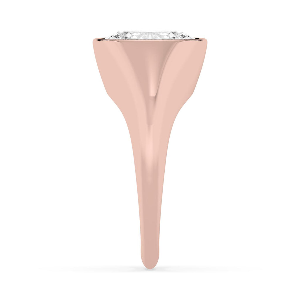 Bezel Lab Diamond Signet Ring - rose gold product image 4