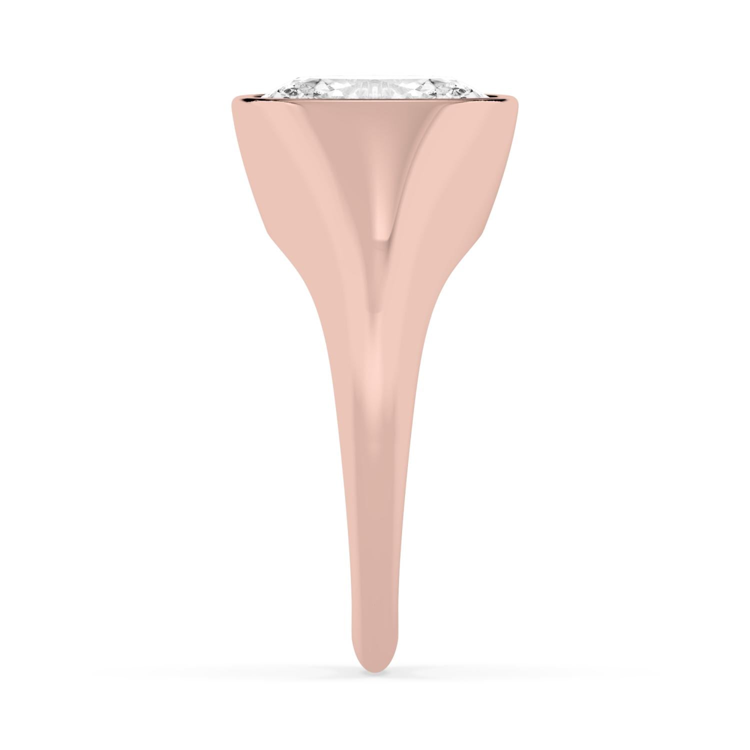 Bezel Lab Diamond Signet Ring - rose gold product image 4