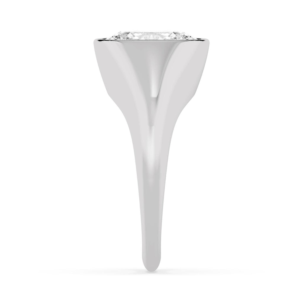 Bezel Lab Diamond Signet Ring - white gold product image 4