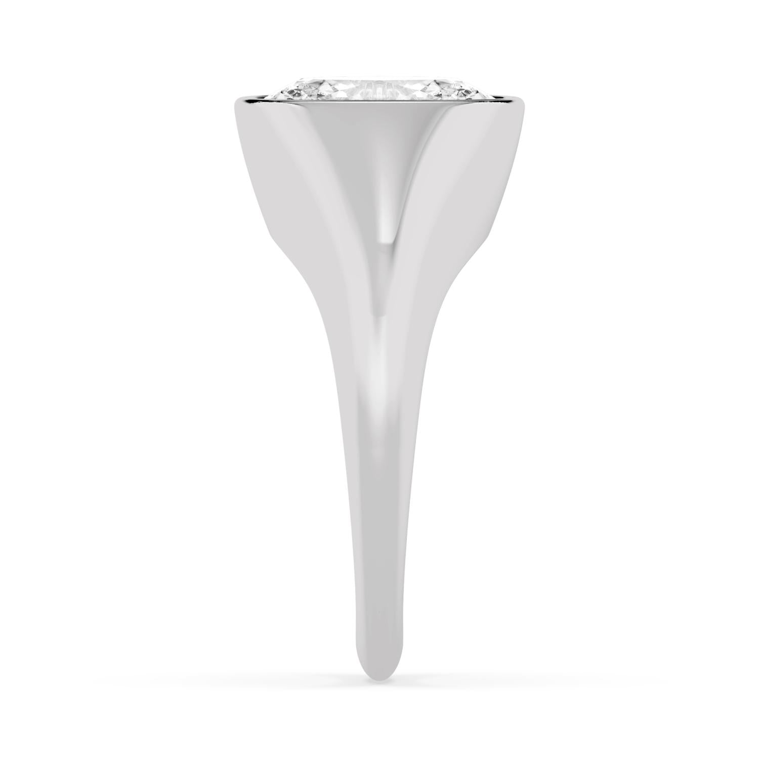 Bezel Lab Diamond Signet Ring - white gold product image 4