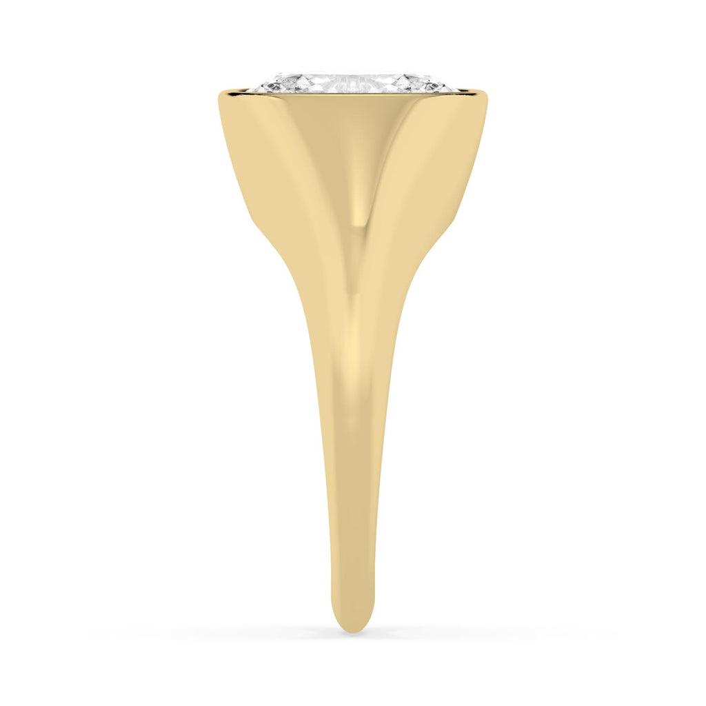 Bezel Lab Diamond Signet Ring - yellow gold product image 4