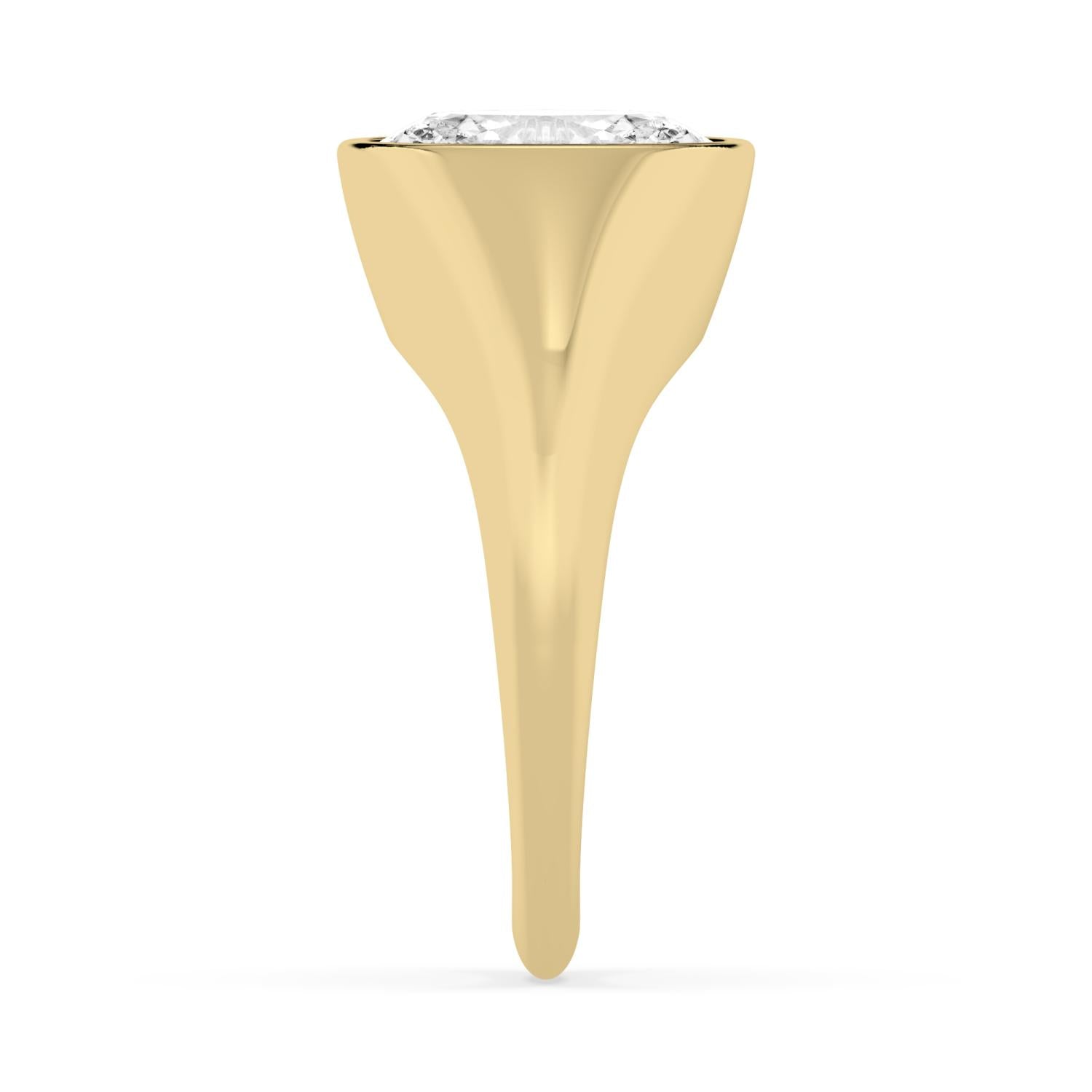 Bezel Lab Diamond Signet Ring - yellow gold product image 4
