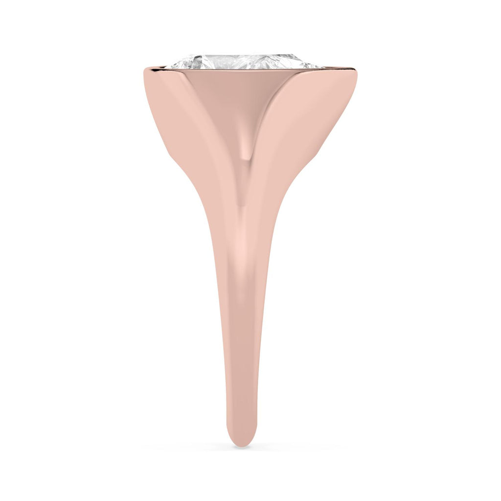 Bezel Lab Diamond Signet Ring - rose gold product image 4