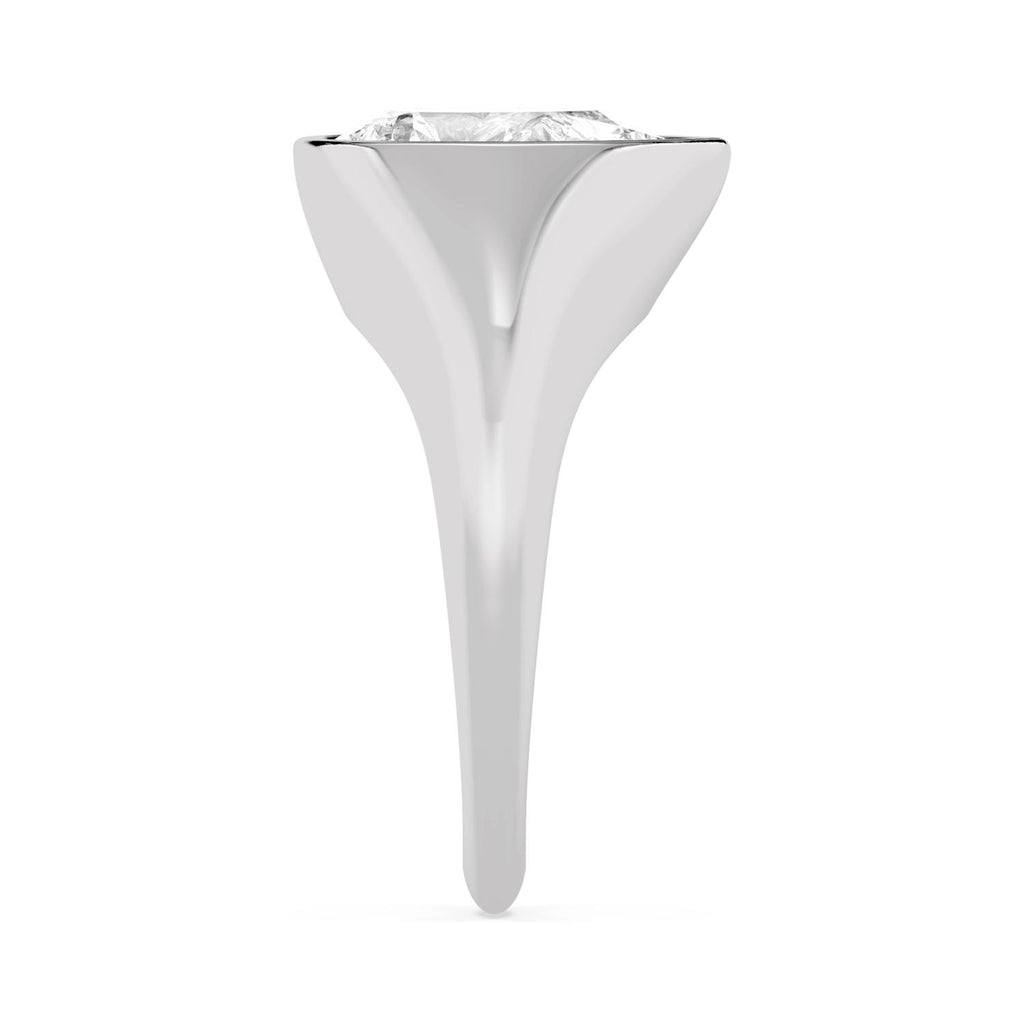 Bezel Lab Diamond Signet Ring - white gold product image 4