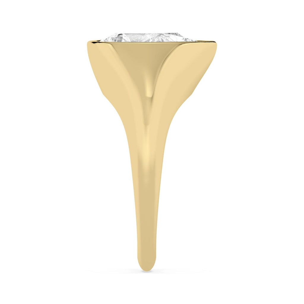 Bezel Lab Diamond Signet Ring - yellow gold product image 4