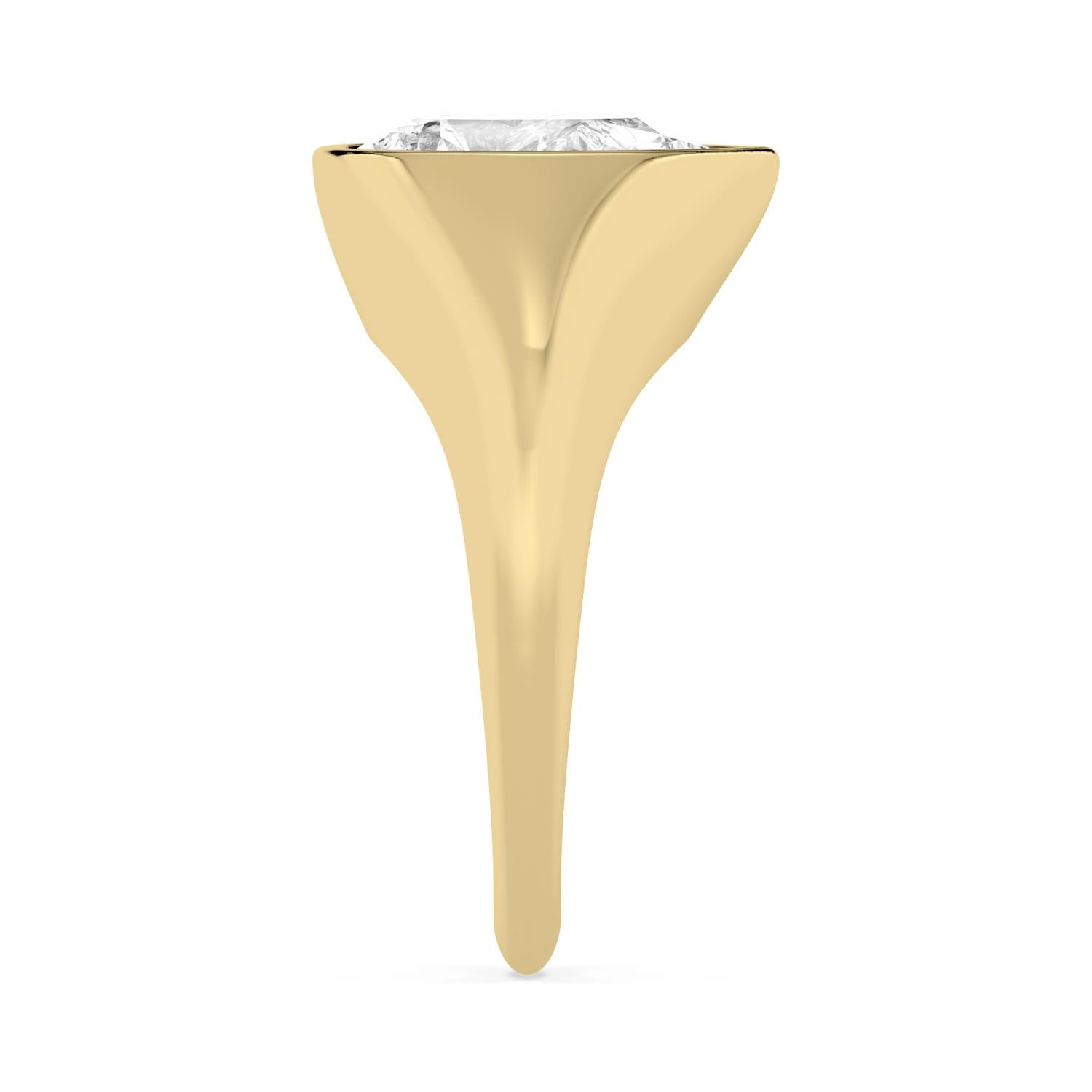 Bezel Lab Diamond Signet Ring - yellow gold product image 4