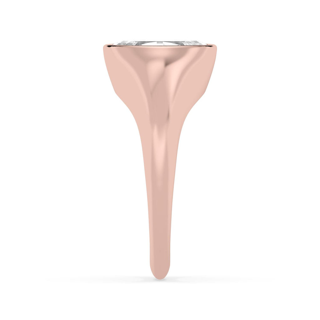 Bezel Lab Diamond Signet Ring - rose gold product image 4