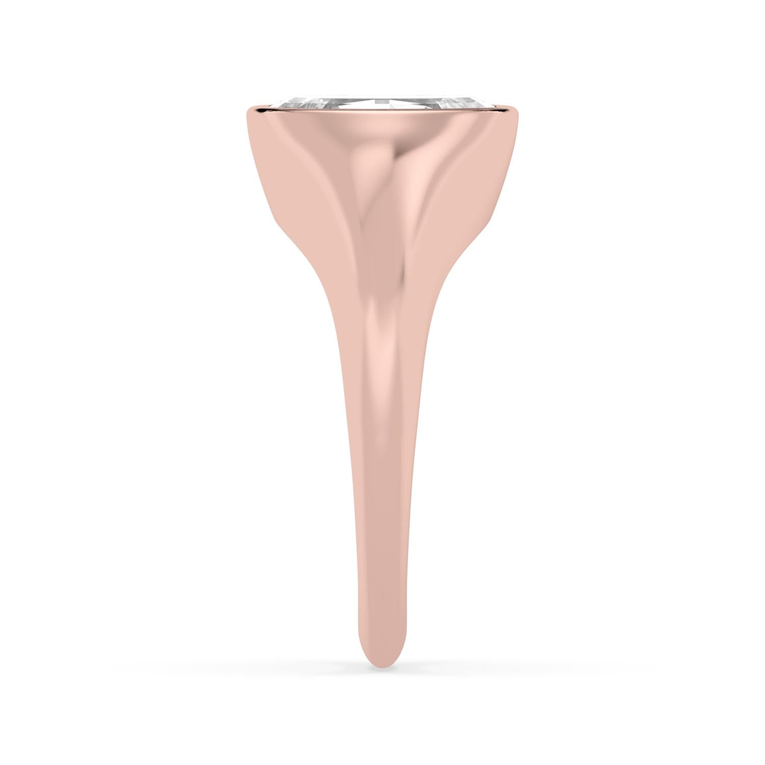 Bezel Lab Diamond Signet Ring - rose gold product image 4