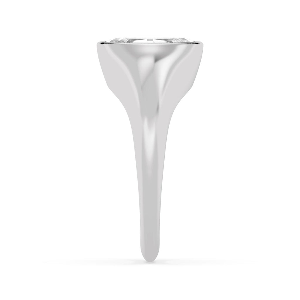 Bezel Lab Diamond Signet Ring - white gold product image 4
