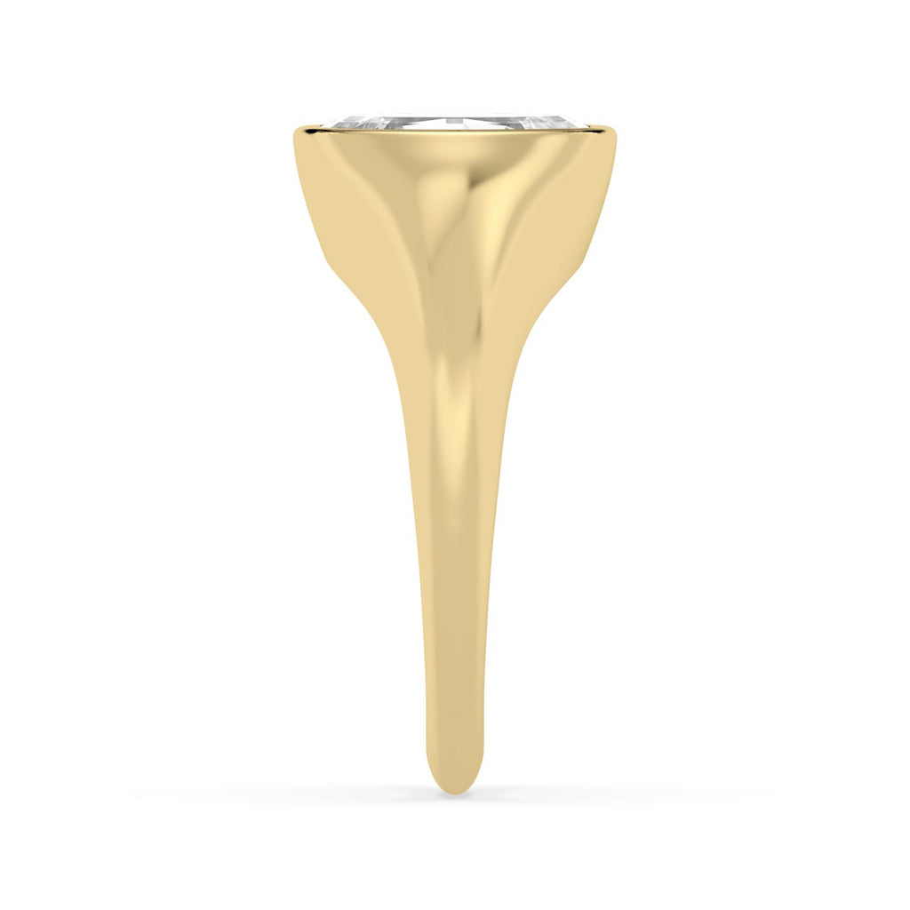 Bezel Lab Diamond Signet Ring - yellow gold product image 4