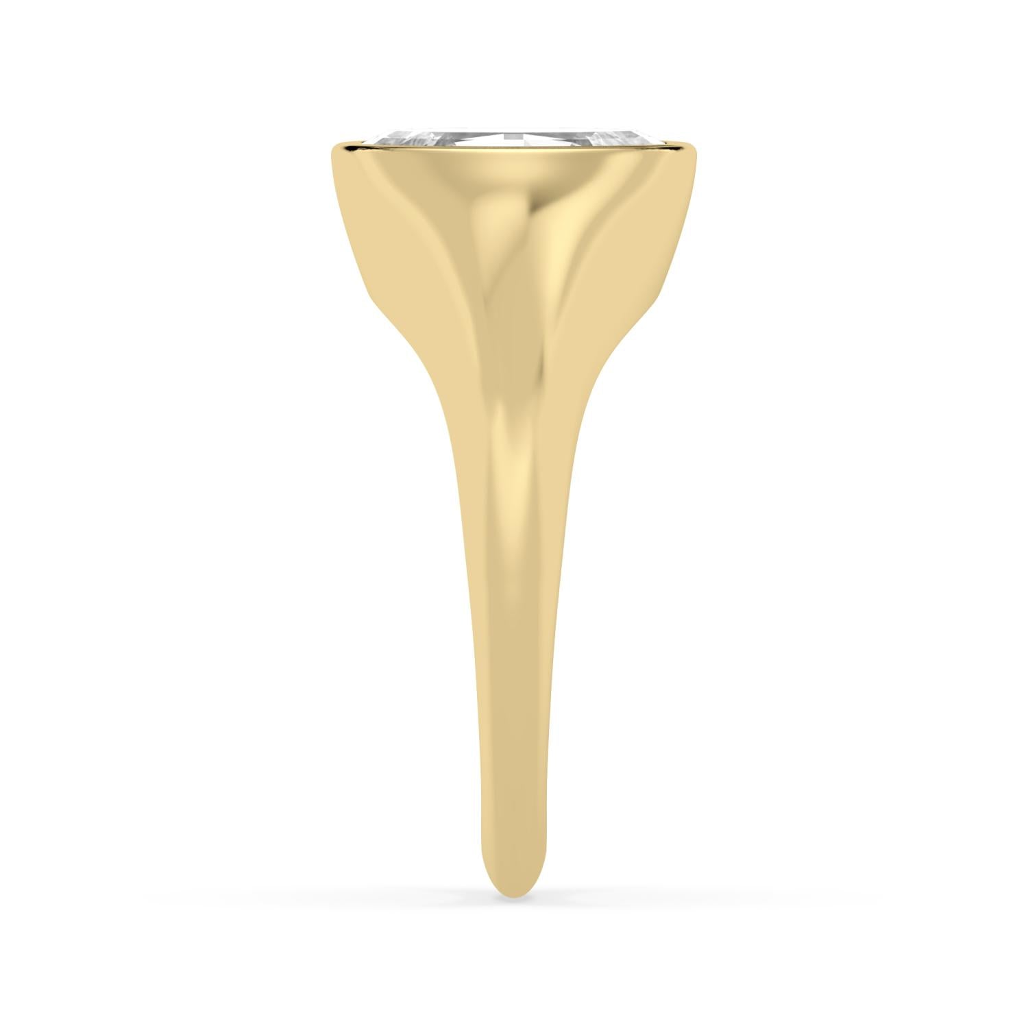 Bezel Lab Diamond Signet Ring - yellow gold product image 4