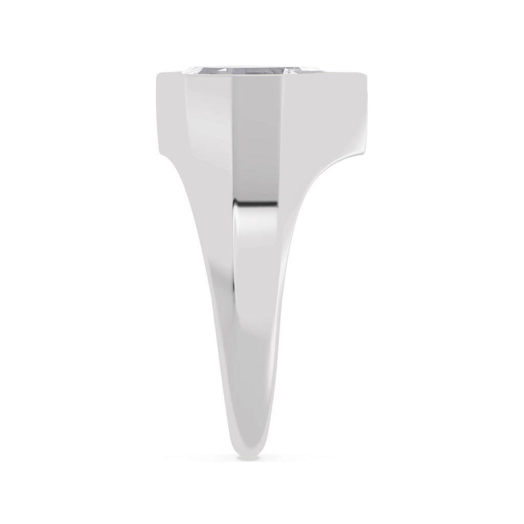 Bezel Lab Diamond Signet Ring - white gold product image 4
