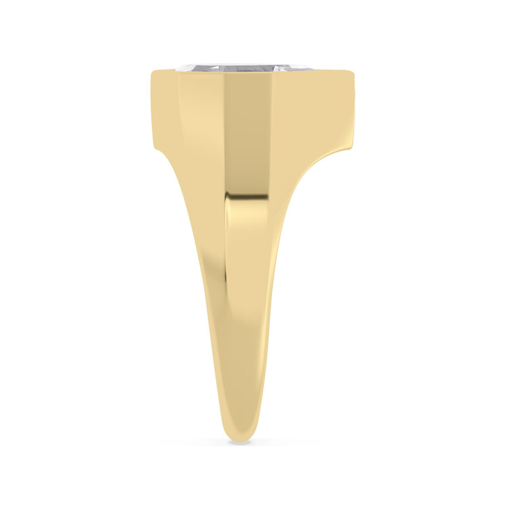 Bezel Lab Diamond Signet Ring - yellow gold product image 4