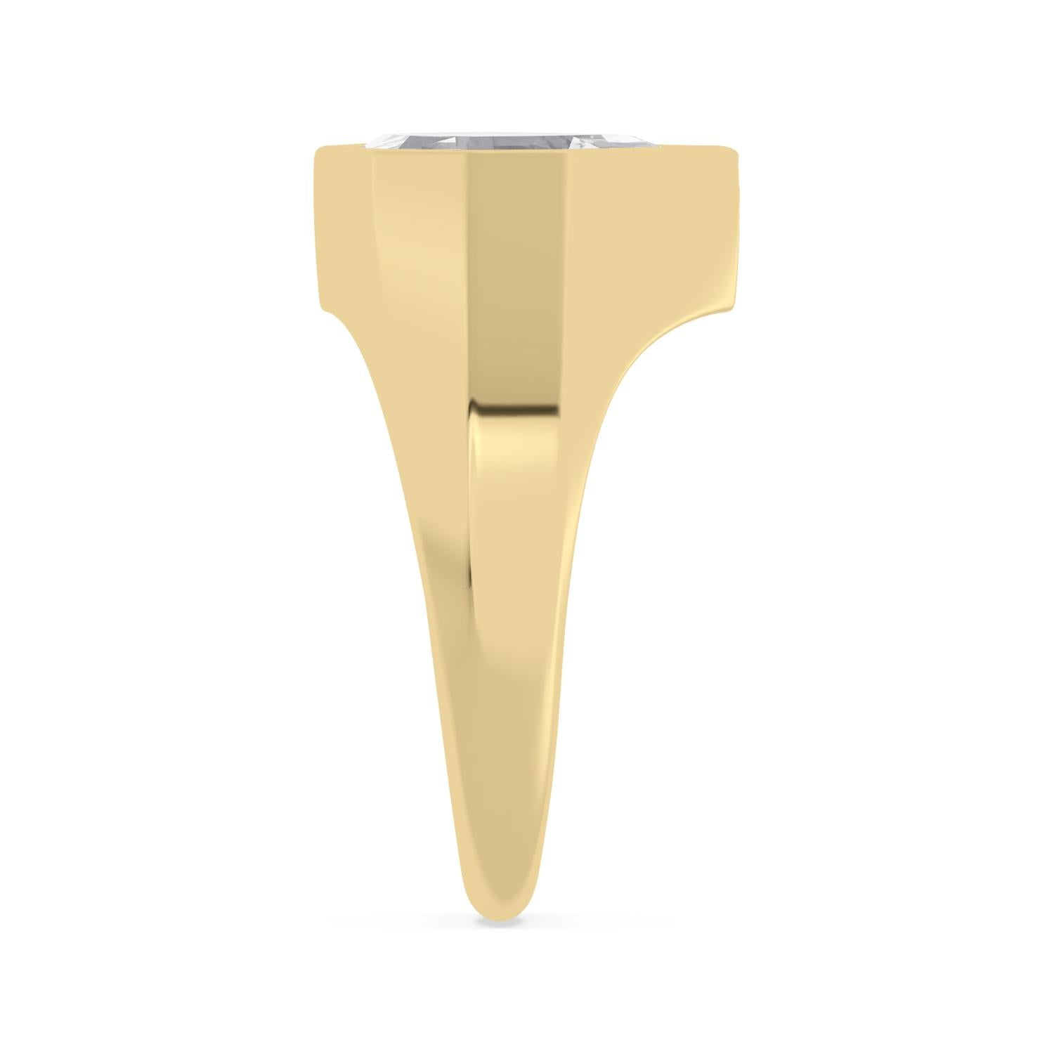 Bezel Lab Diamond Signet Ring - yellow gold product image 4