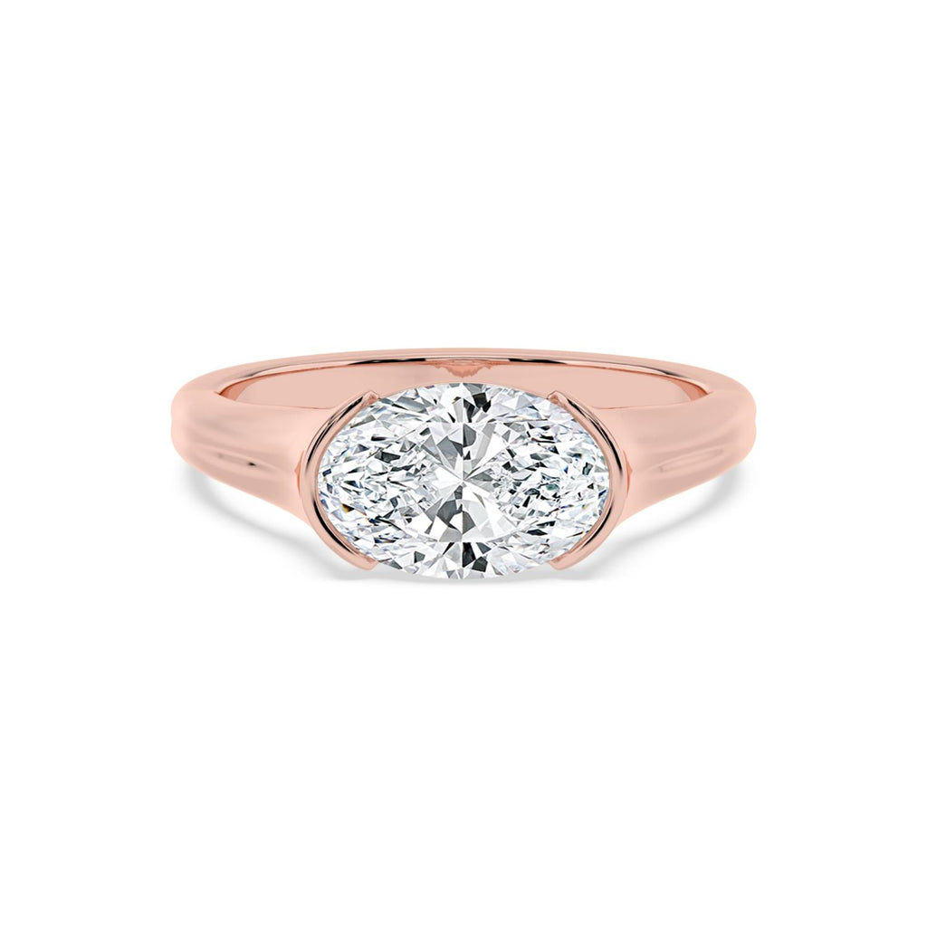 2.00ct Oval Lab Diamond Engagement Ring in 14ct Gold - rose gold product image 1