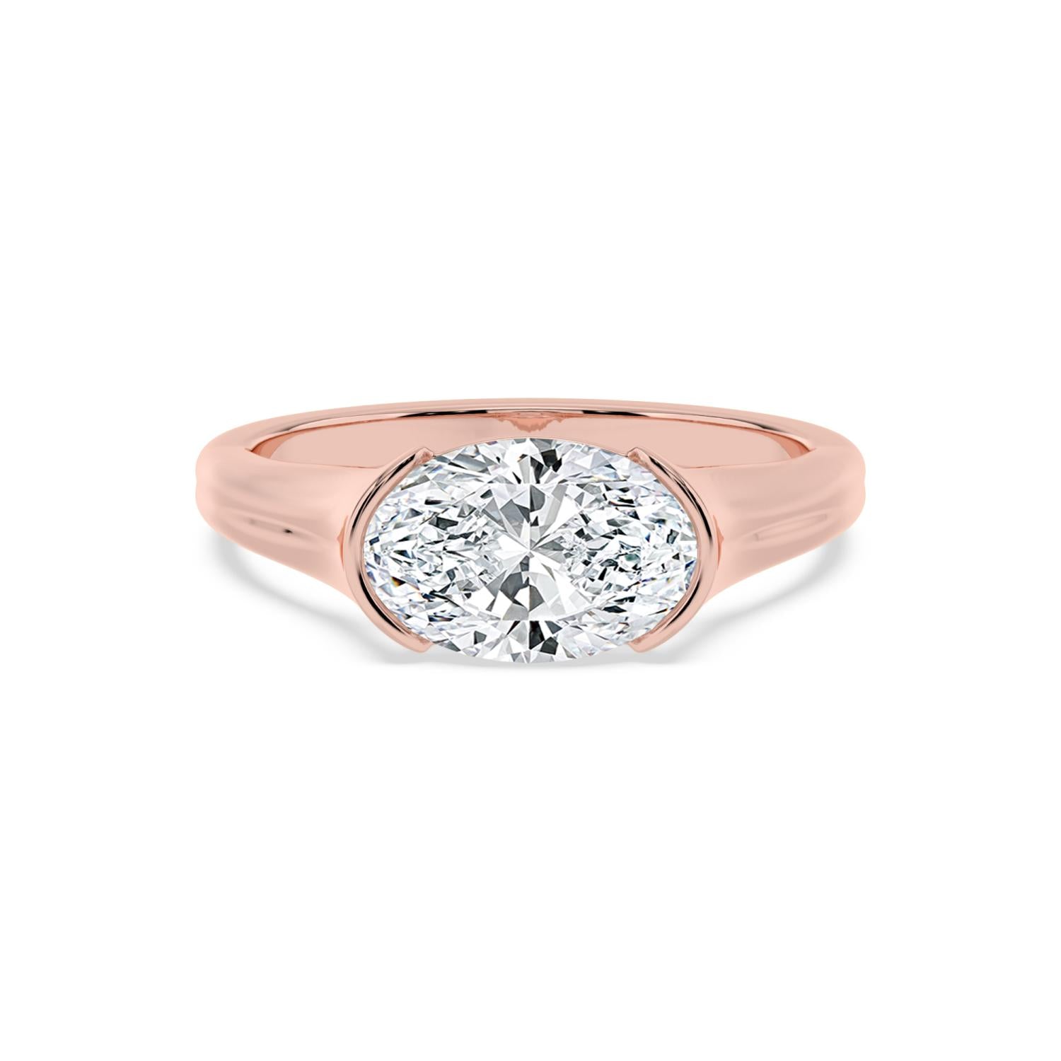 2.00ct Oval Lab Diamond Engagement Ring in 14ct Gold - rose gold product image 1