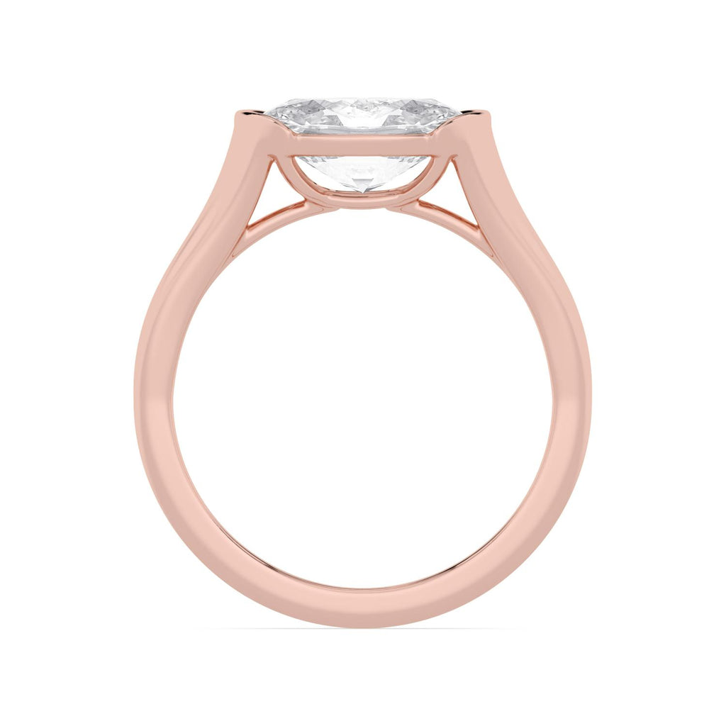 Serena Oval Engagement Ring - rose gold - side/angle view