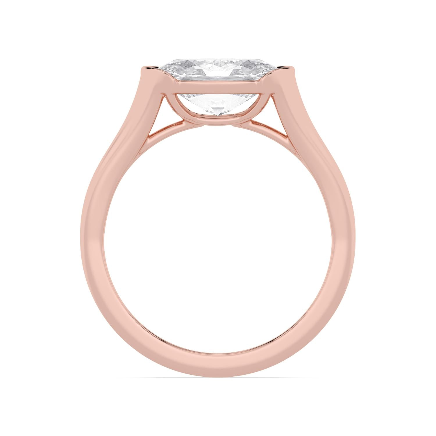 Serena Oval Engagement Ring - rose gold - side/angle view