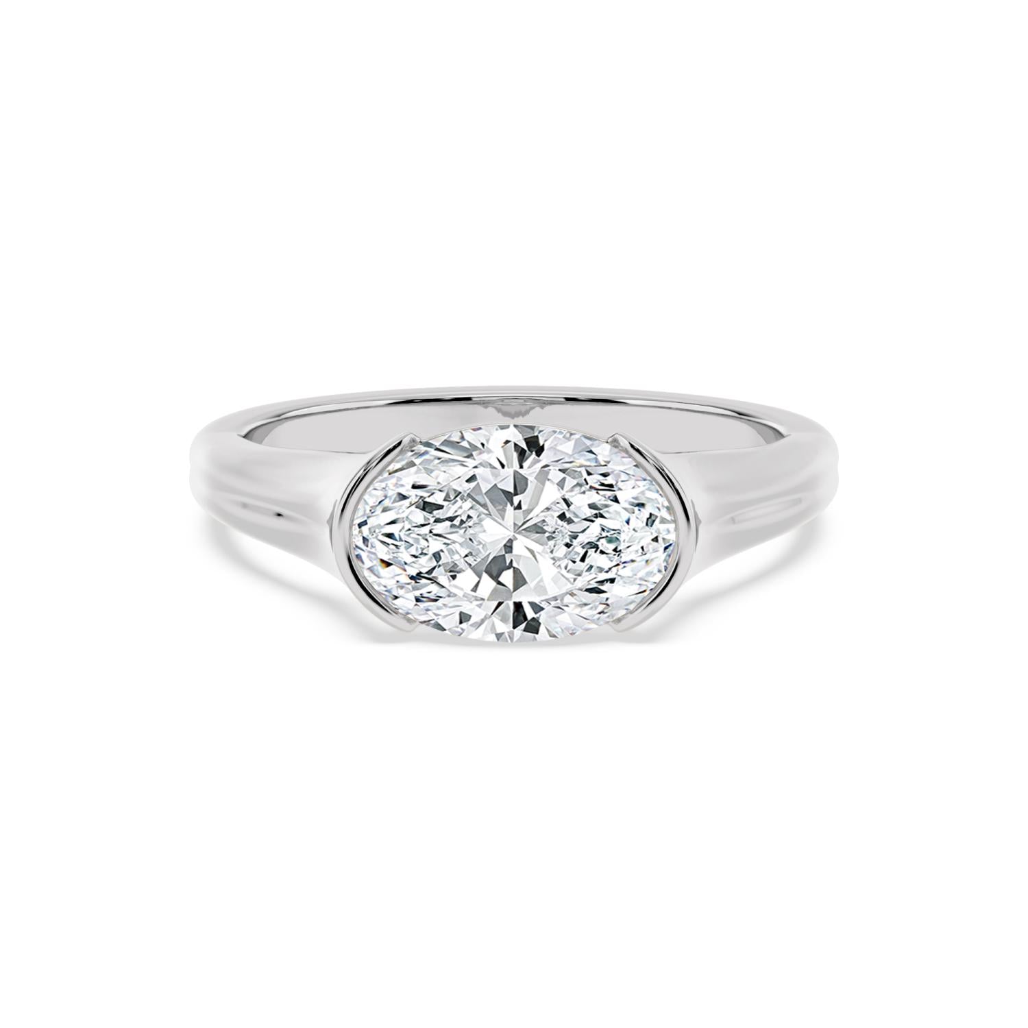 2.00ct Oval Lab Diamond Engagement Ring in 14ct Gold - white gold product image 1