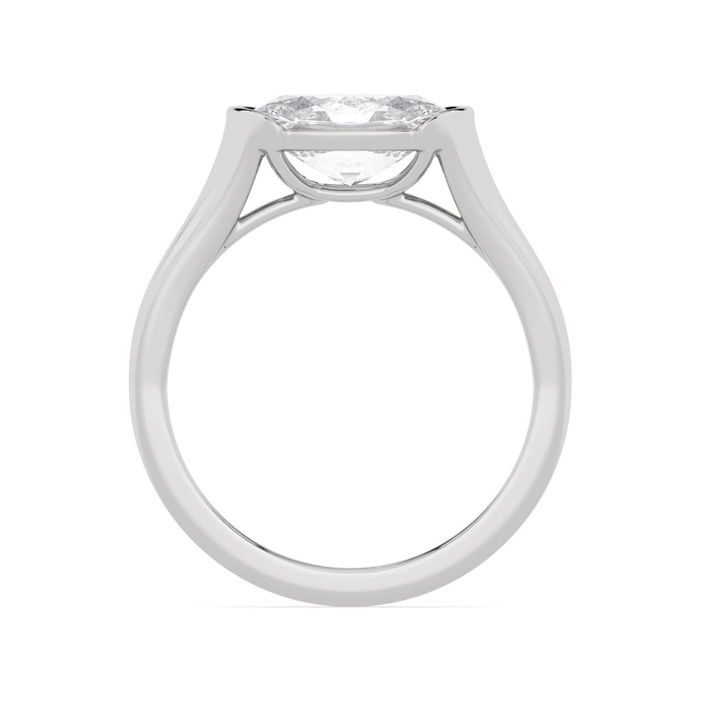 Serena Oval Engagement Ring - white gold - side/angle view