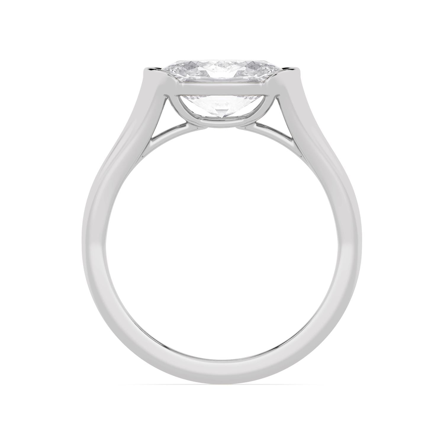 Serena Oval Engagement Ring - white gold - side/angle view