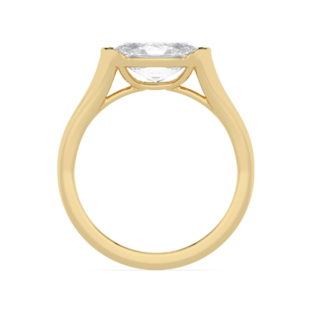 Serena Oval Engagement Ring - yellow gold - side/angle view