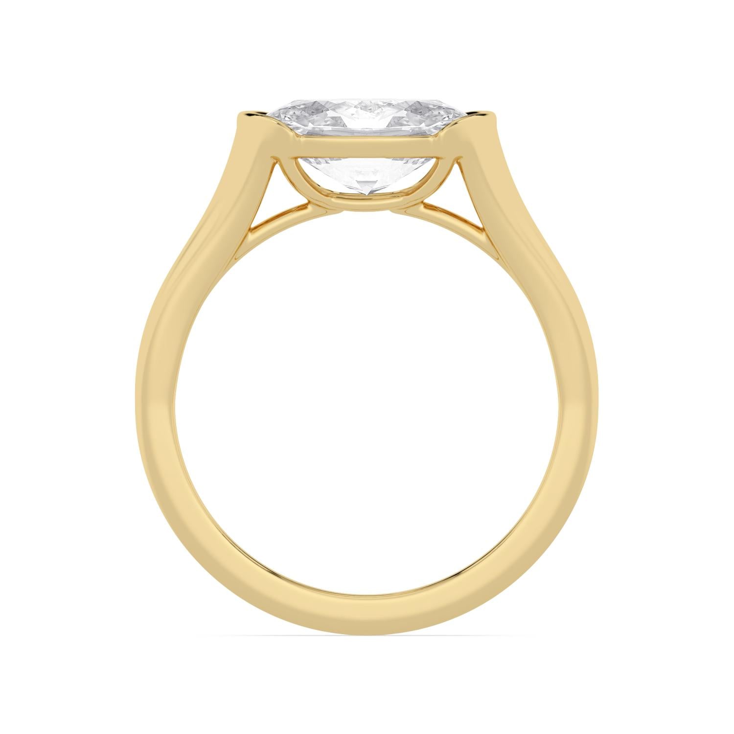 Serena Oval Engagement Ring - yellow gold - side/angle view