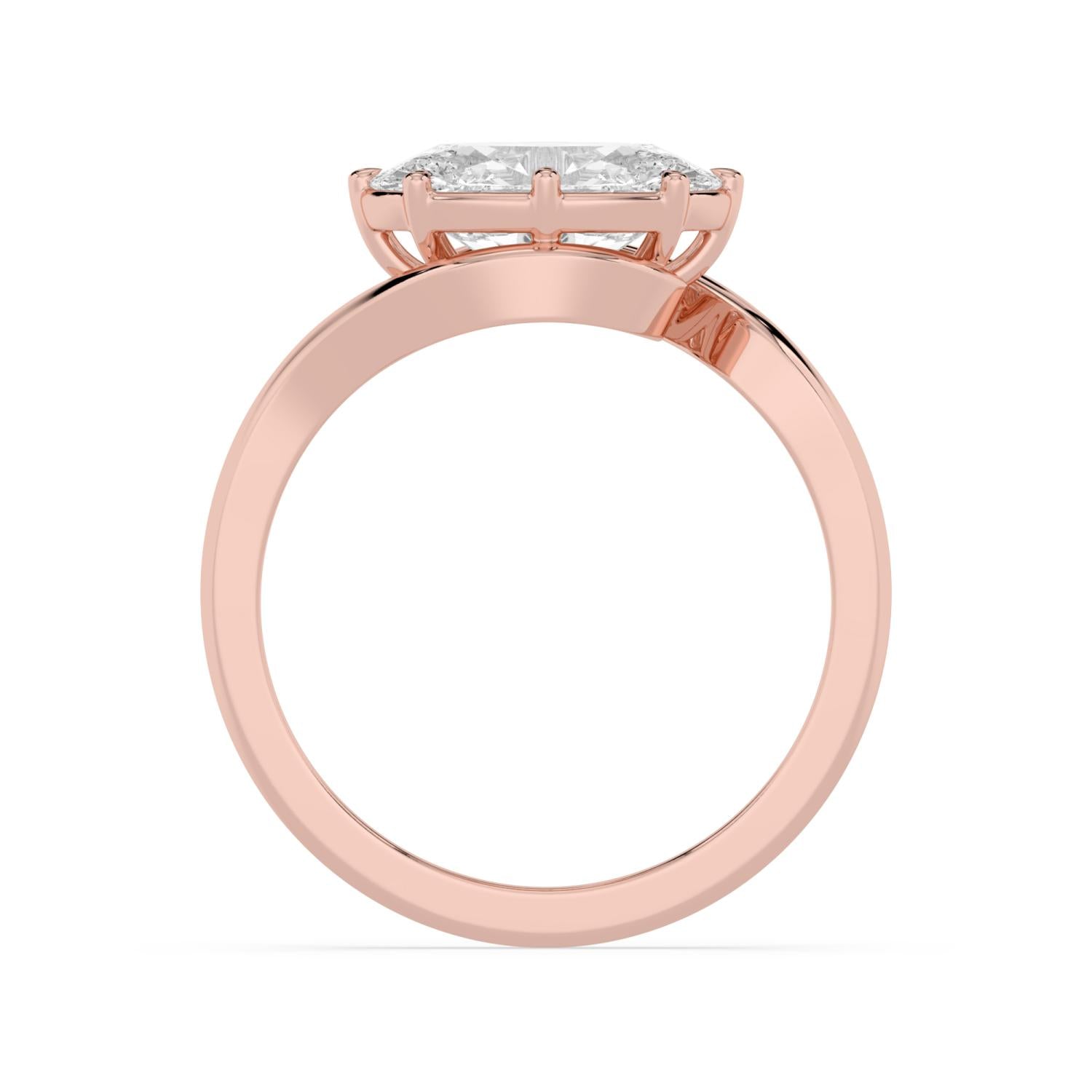 Alessia Oval Engagement Ring - rose gold - side/angle view