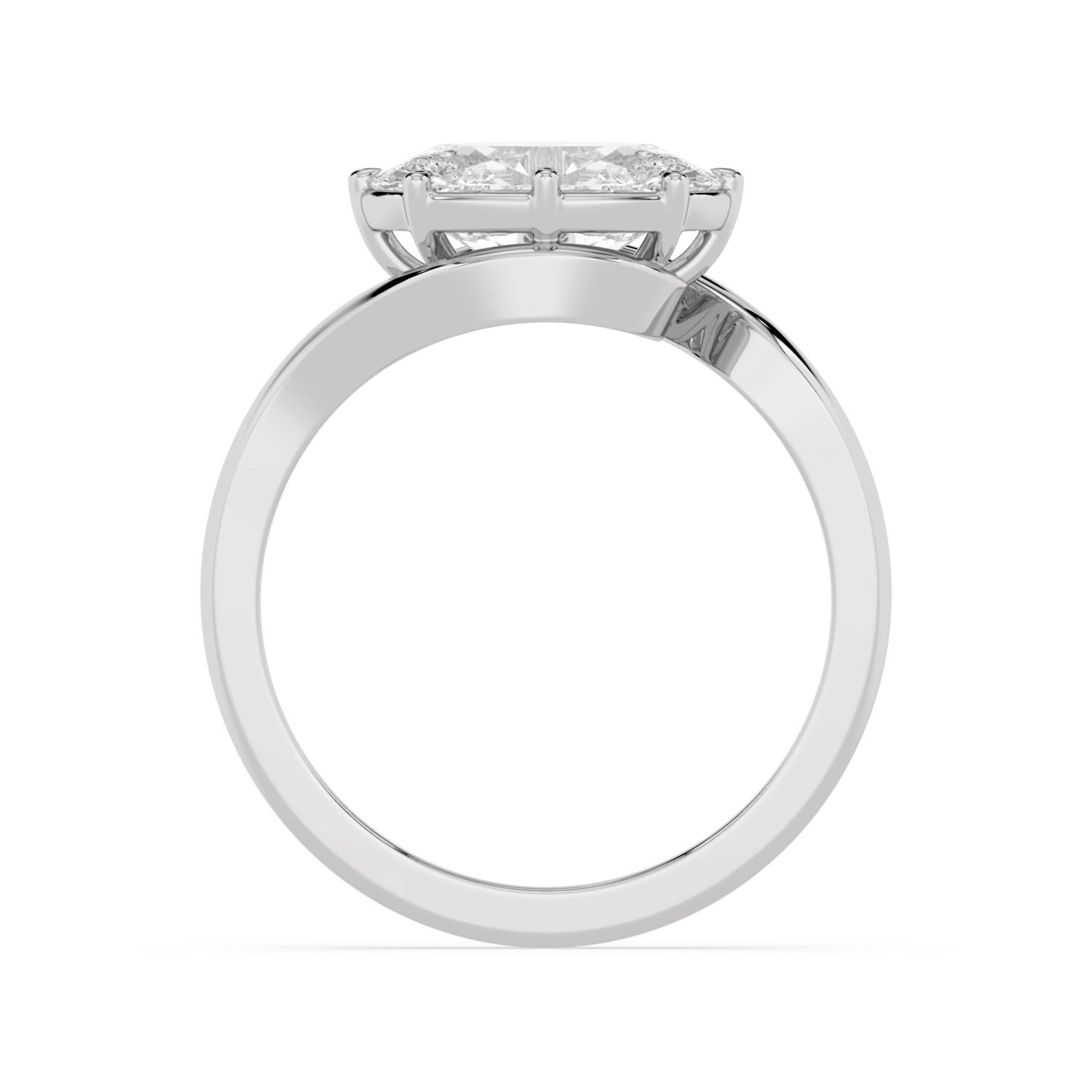 Alessia Oval Engagement Ring - white gold - side/angle view