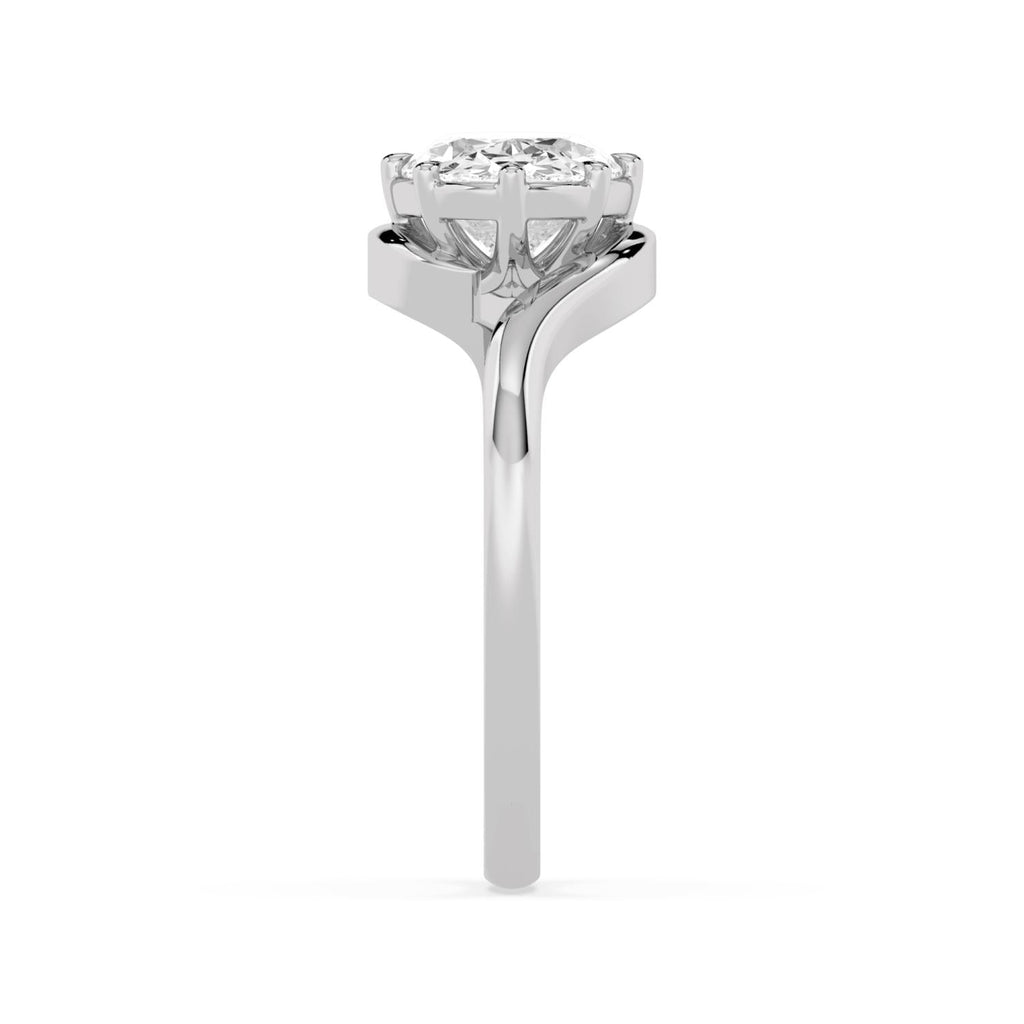 2.00ct Oval Lab Diamond Bypass Engagement Ring in 10ct Gold - white gold product image 4