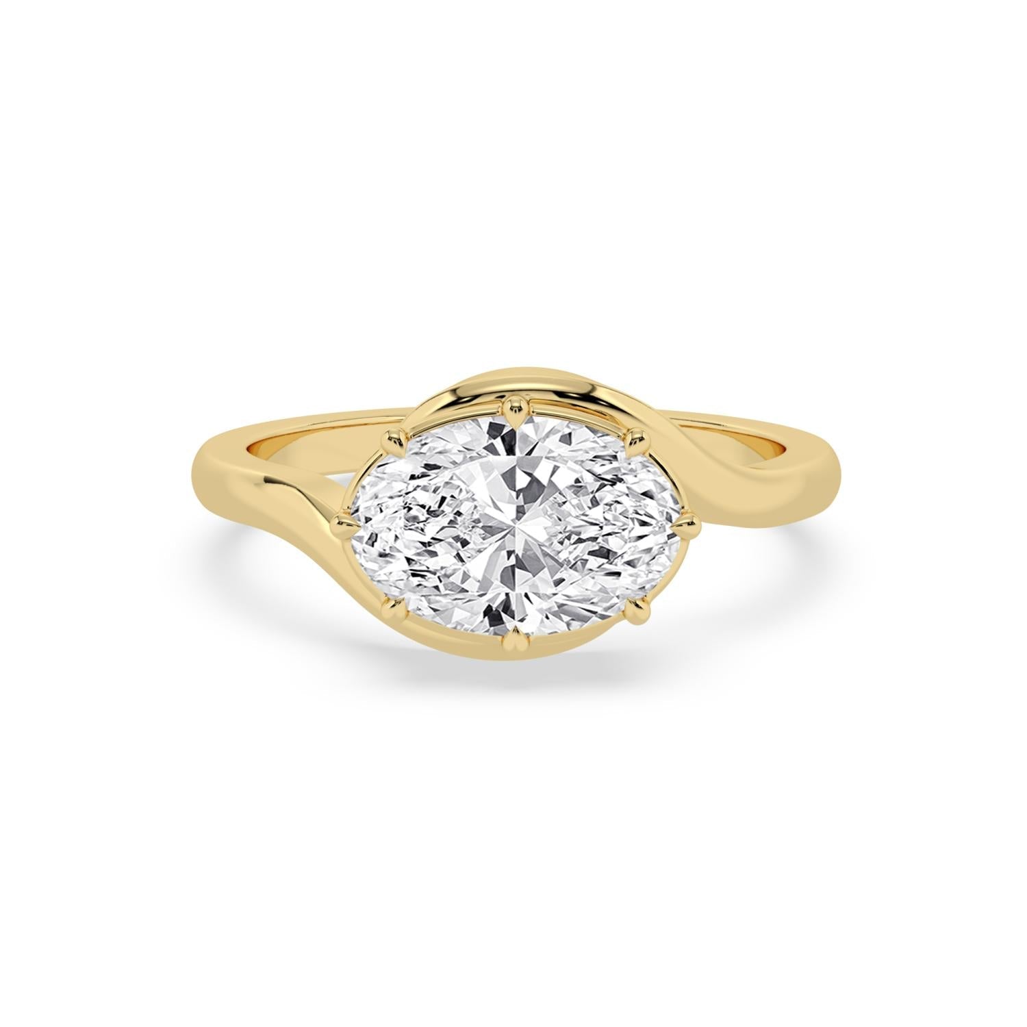 2.00ct Oval Lab Diamond Bypass Engagement Ring in 10ct Yellow Gold - product image 1