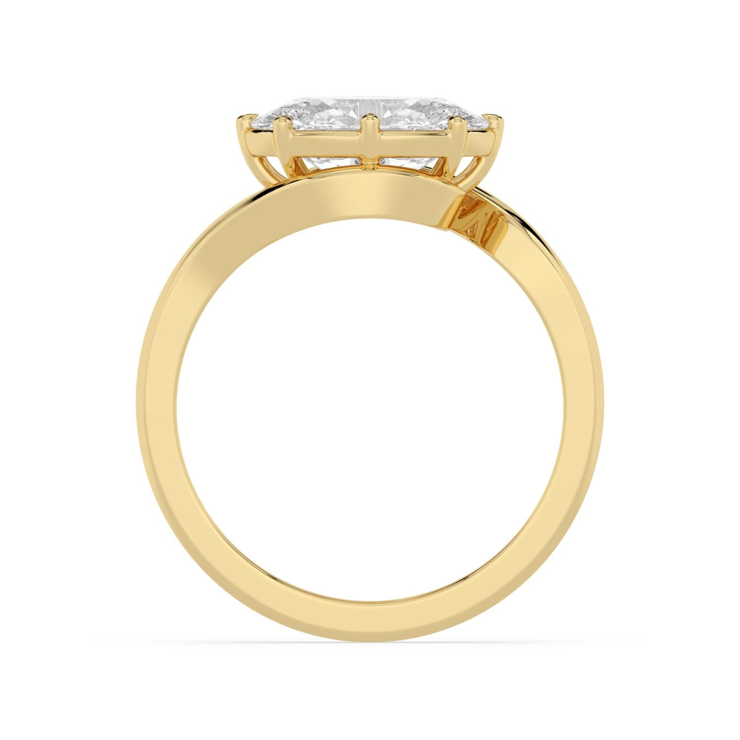 Alessia Oval Engagement Ring - yellow gold - side/angle view