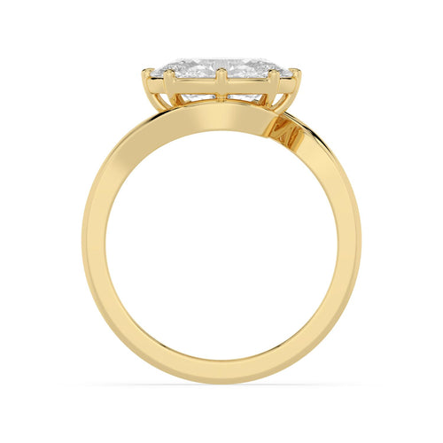 Alessia Oval Engagement Ring - yellow gold - side/angle view
